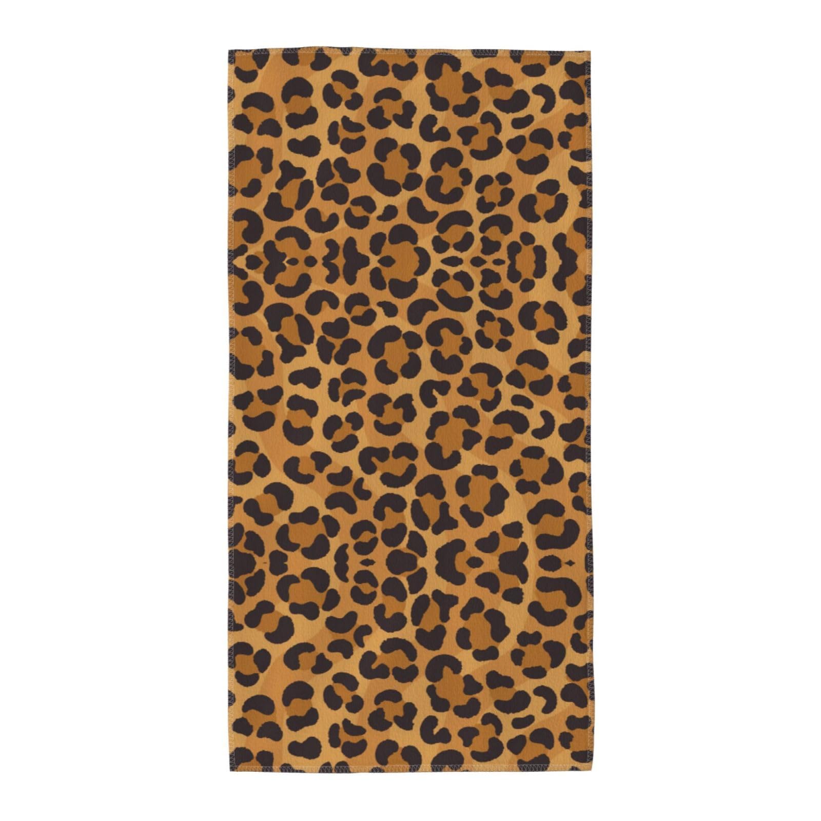 WYCZHY Yellow Leopard Printed Quick Dry Beach Towel For Camping Travel Vacation