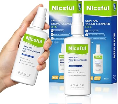 First Aid Antiseptic Spray Sting-Free Wound Cleanser 2.7fl ozPack of 2 | Kill 99% Germs, for Minor Cuts, Scrapes, Piercing Aftercare, Burns, Tattoos, for Sensitive Skin and Eczema, Odorless