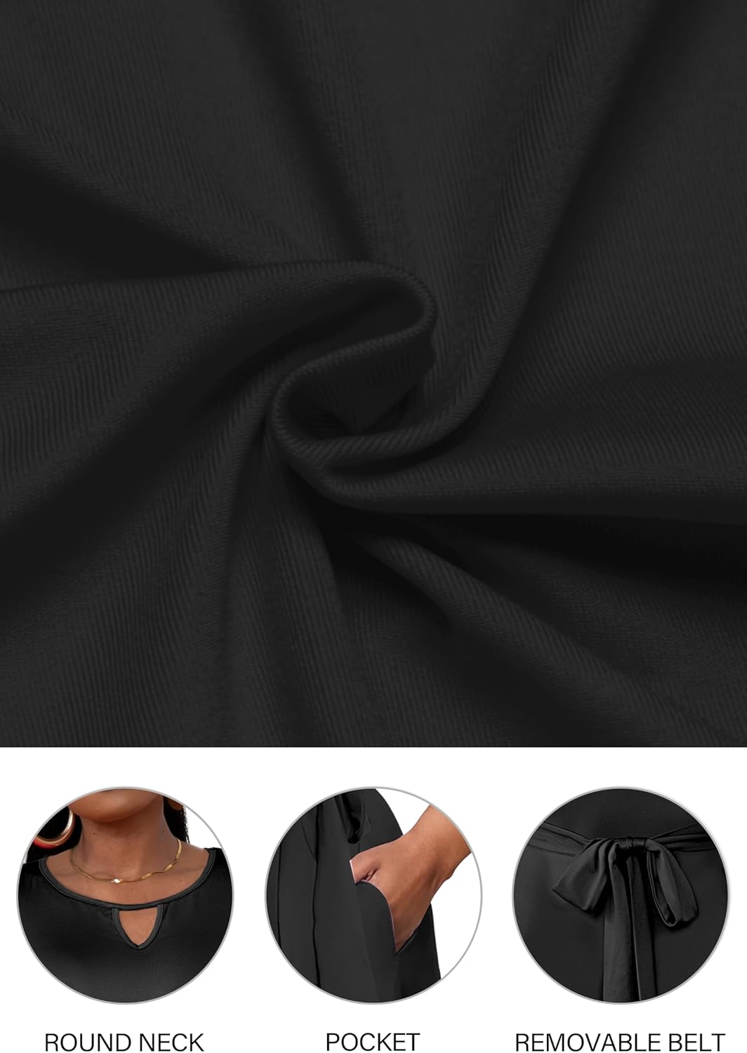 Runwind Plus Size Dresses, Women Casual Midi A-Line Swing Fit and Flare 3/4 Sleeve Wedding Guest Cocktail Church Dress - Image 6