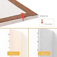 Vista 2 de Tablón de anuncios de fieltro, tablero de corcho de 15.7'' x 11.8'' para dormitorios, oficinas, decoración de pared del hogar, tablero de corcho