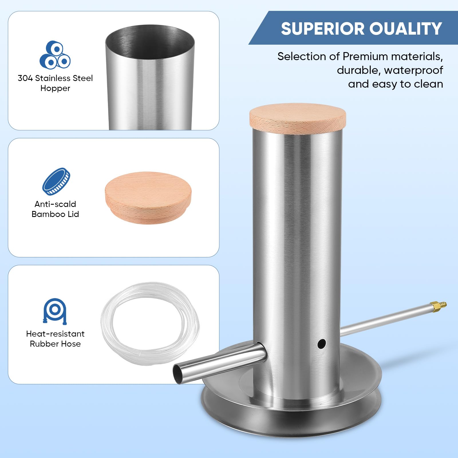 Generador de Humo Frío de Acero Inoxidable, Ahumador en Frío Ahumador Ggenerador de Fumador para Carne y Pescado con Bomba y Tubo Verdor Desmontable, Generador de Humo Frío para Barbacoa