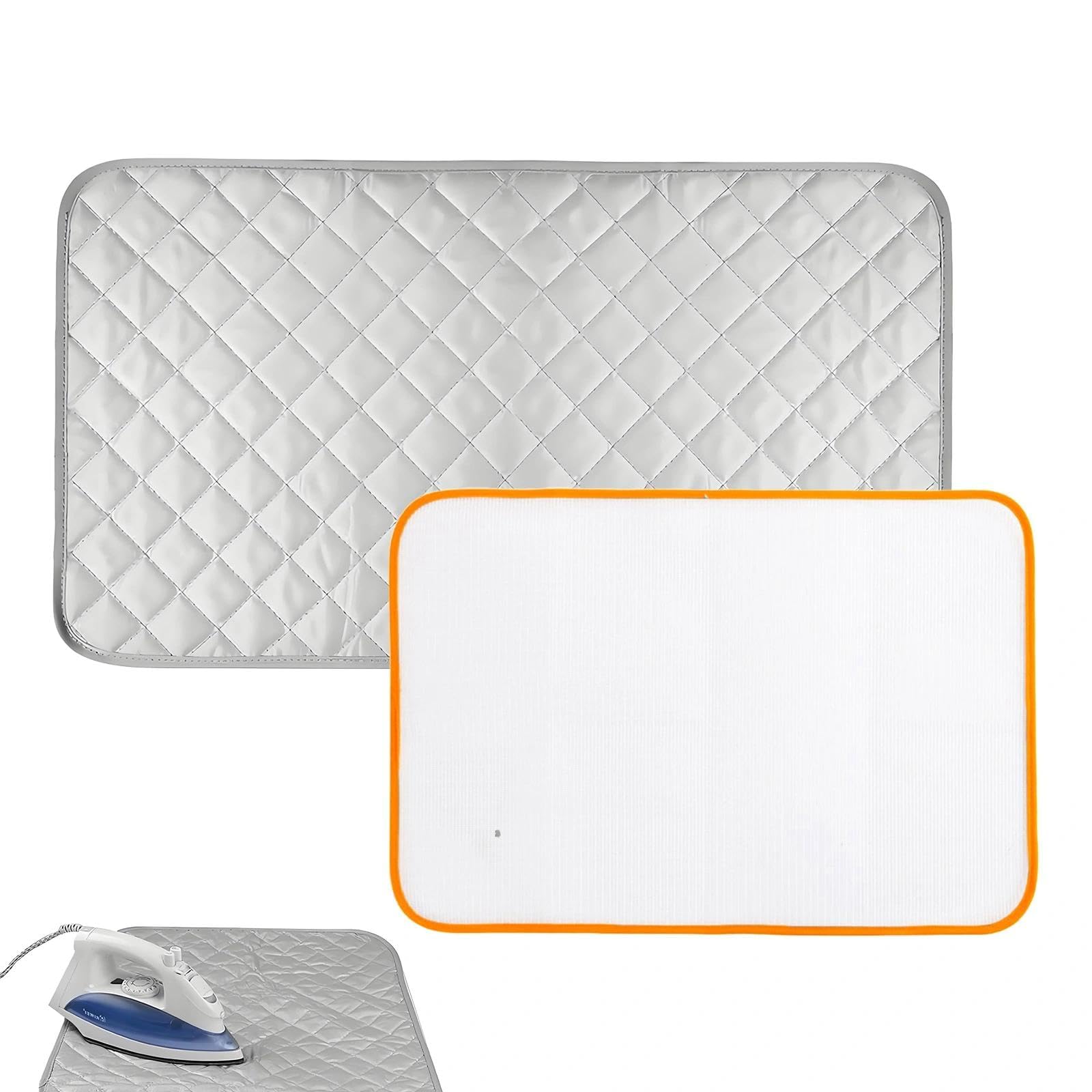 Jiuchaotong Silver Ironing Mat, Thickened Portable Ironing Mat With Heat Resistant Mesh – For Tabletop, Bed & Steam Pressing, Travel & Business Trips