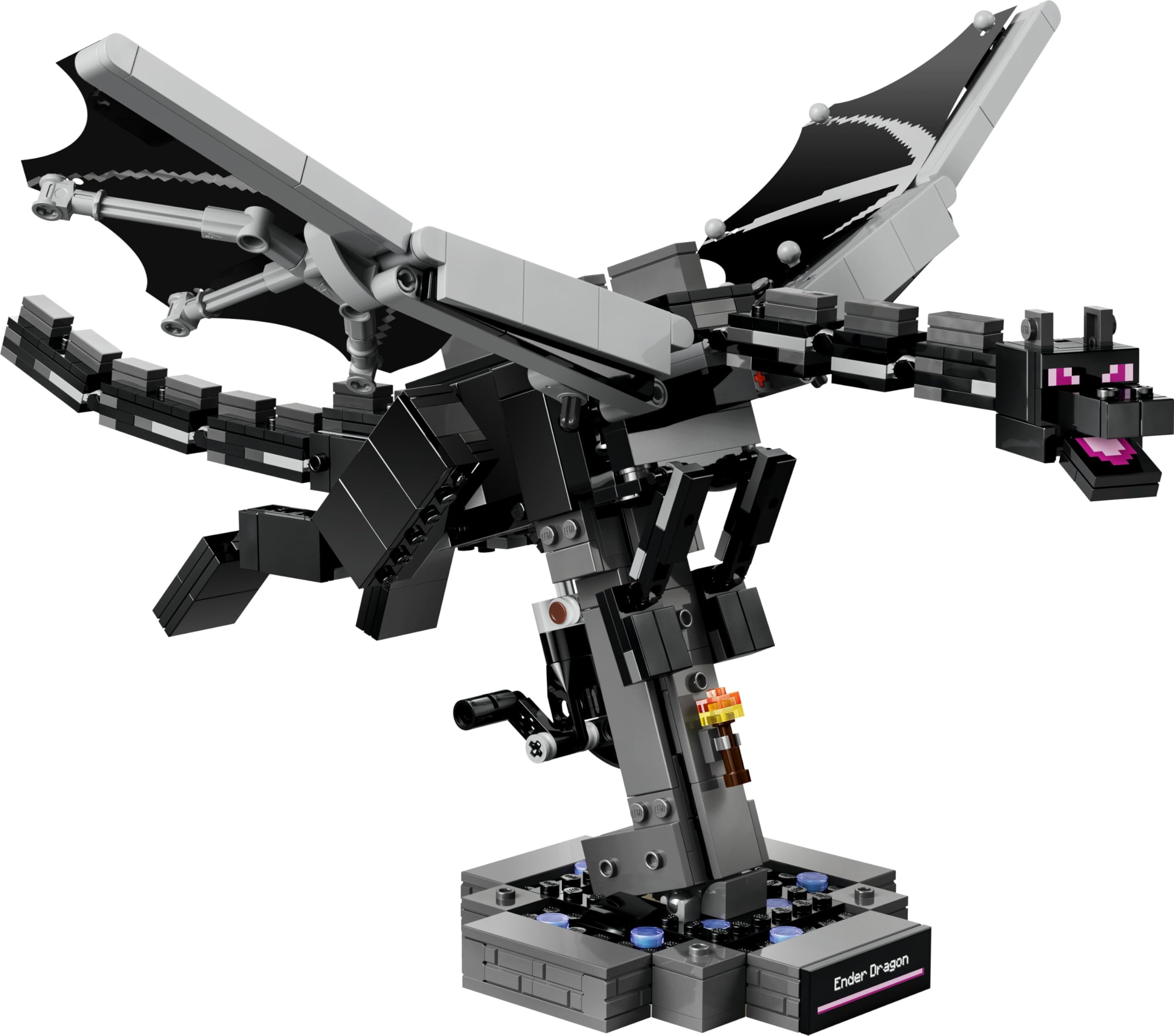 LEGO Minecraft Der Enderdrache - Interaktives Spielzeug mit schlagenden Flügeln und Exit Portal-Ständer als Zimmerdeko für Kinder - Gaming-Geschenk für Jungen, Mädchen und Fans ab 10 Jahren - 21595