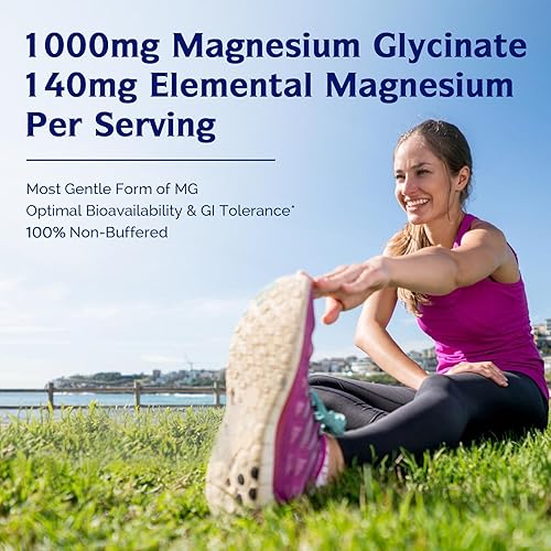 Miniatura 3 de Innate Vitality Glicinato de magnesio 1000 mg por porción  Suplemento de magnesio elemental de 140 mg  Alta absorción, sin tamponado, sin OMG y sin