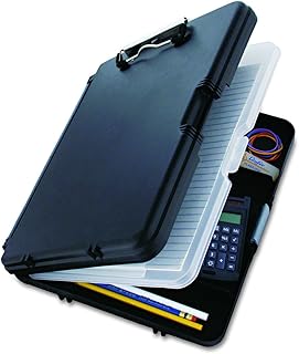 Saunders WorkMate II 00552 Plastic Storage Clipboard - Black, Letter Size Plastic Form Holder, 9 x 12 Inches, with Low Profile Clip
