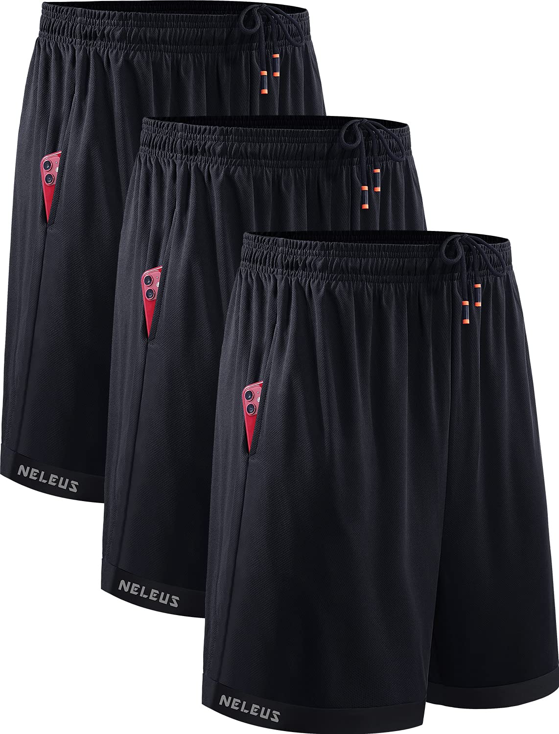 NELEUSMen's 7" Workout Running Shorts with Liner and Pockets