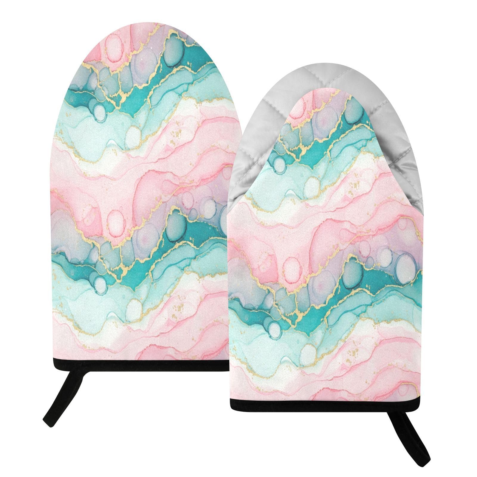BURSTDDY Marble Oven Mitt,Heat Resistant Kitchen Mitts for Cooking