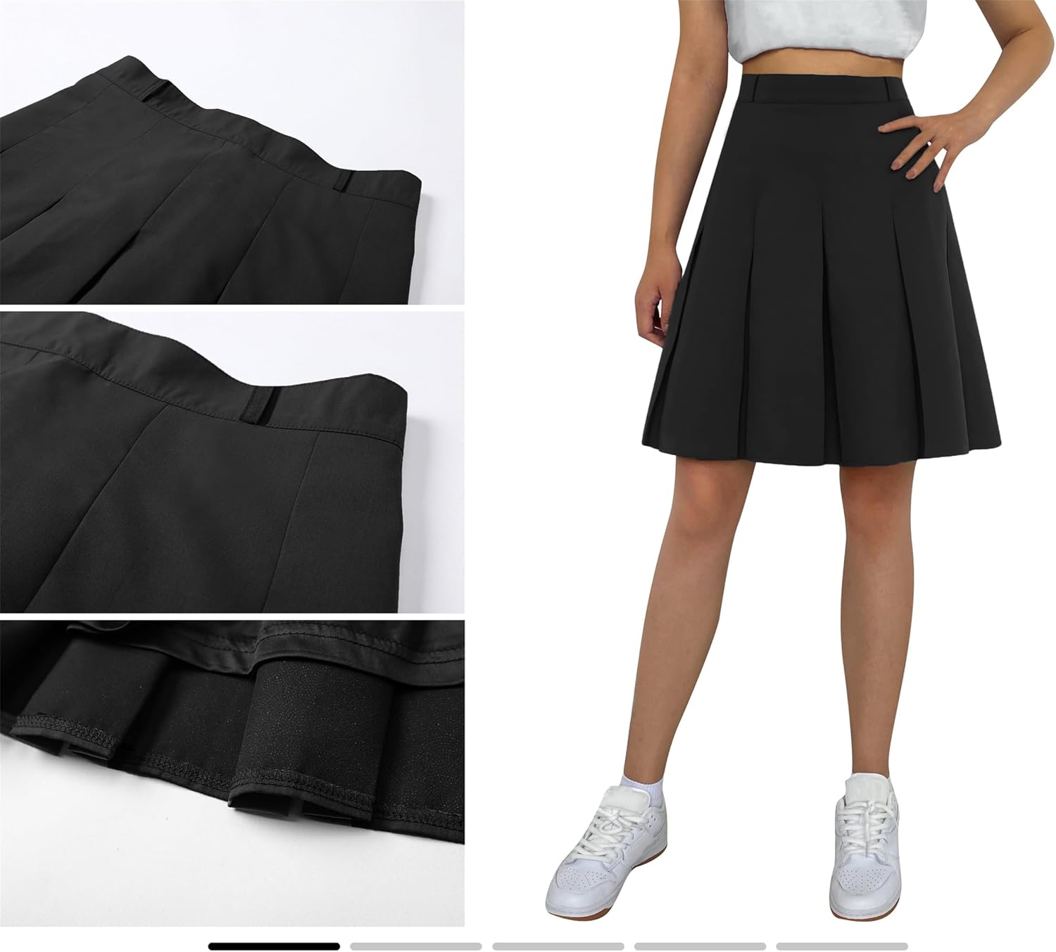 SANGTREE Women Knee Length Pleated Skirts, Girl Midi Long High Waisted Skirt, 6 Years - US 4XL