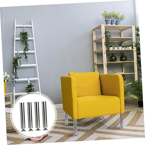Miniatura 6 de BESTonZON 4 patas de repuesto para mesa de escritorio, patas de metal ajustables para patas de gabinete, patas de muebles de madera para bricolaje,
