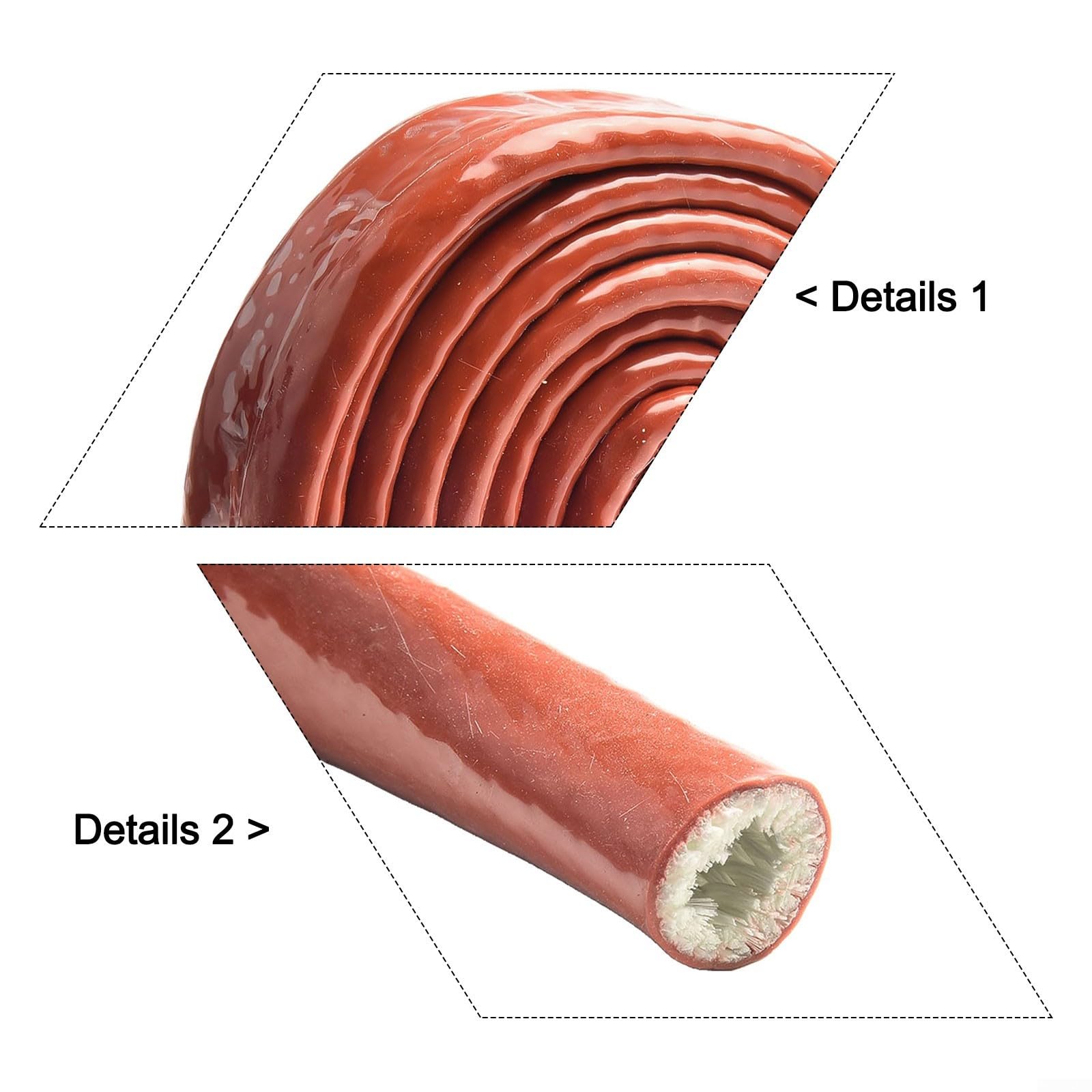 Guaina protettiva per cavi in fibra di vetro in silicone resistente al calore, protezione per condutture resistenti al fuoco ad alta temperatura, 1,5 m (10 mm)