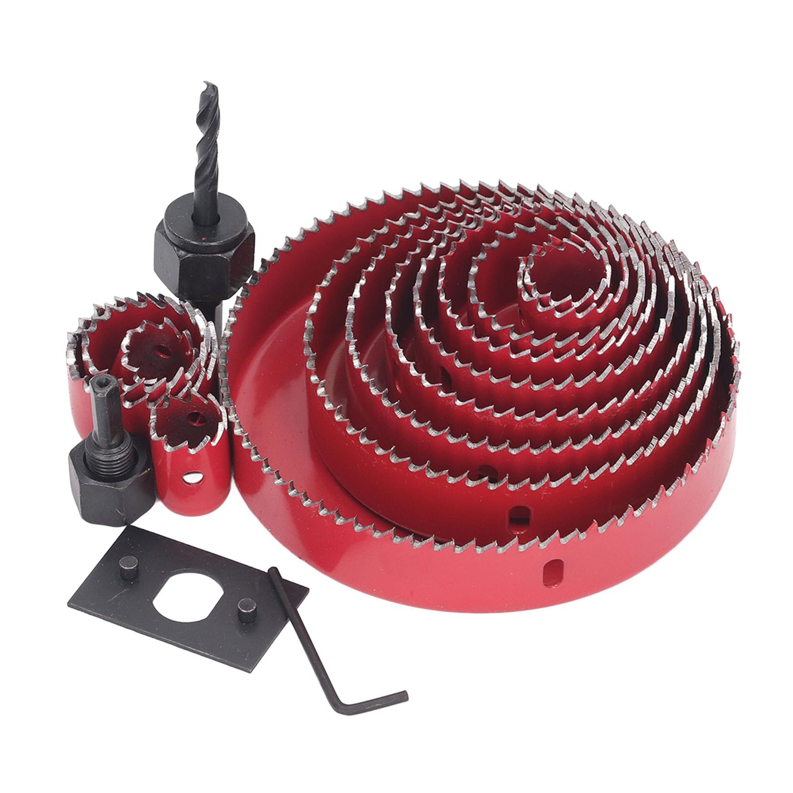 Woodworking Hole Opening Tool Kit with 1 Drill Bit 1 Gasket 1 Hex Wrench 13 Hole Saw Opener Cutter