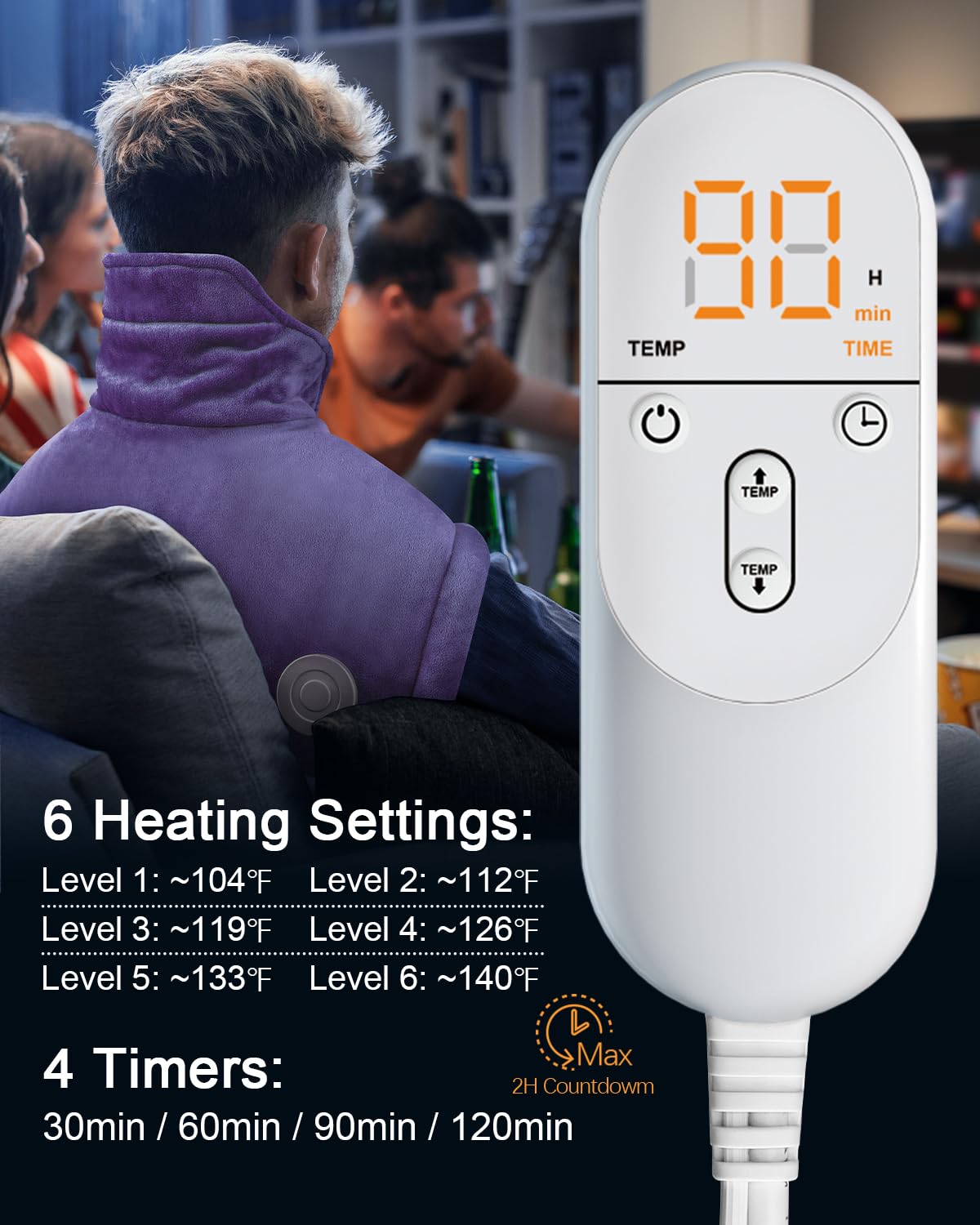 LEATIGIO Heizkissen zur Linderung von Nacken- und Schulterschmerzen, Weihnachtsgeschenk für Frauen, Mutter, Frau, Schwester, Oma und Senioren, elektrisches Heizkissen, 0,9 kg, Paar