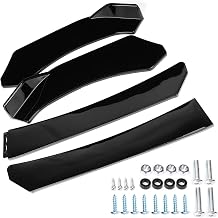 4pcs Universal Front Bumper Lip Chin Diffuser Spoiler Deflector Car Lower Chin Diffuser Body Kit Spoiler Bright Black