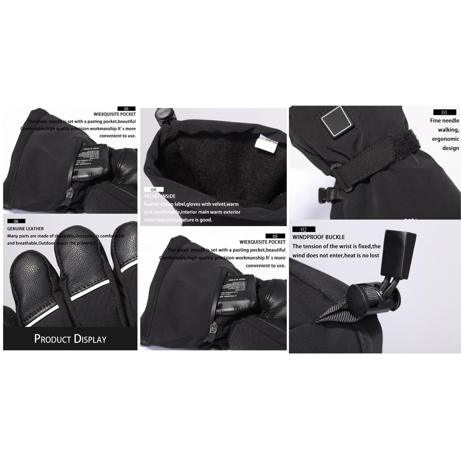 Guantes térmicos para hombre, diseño resistente al viento, impermeables, con pantalla táctil, funcionan con pilas, perfectos para actividades al aire libre de invierno, esquí, ciclismo y mucho más