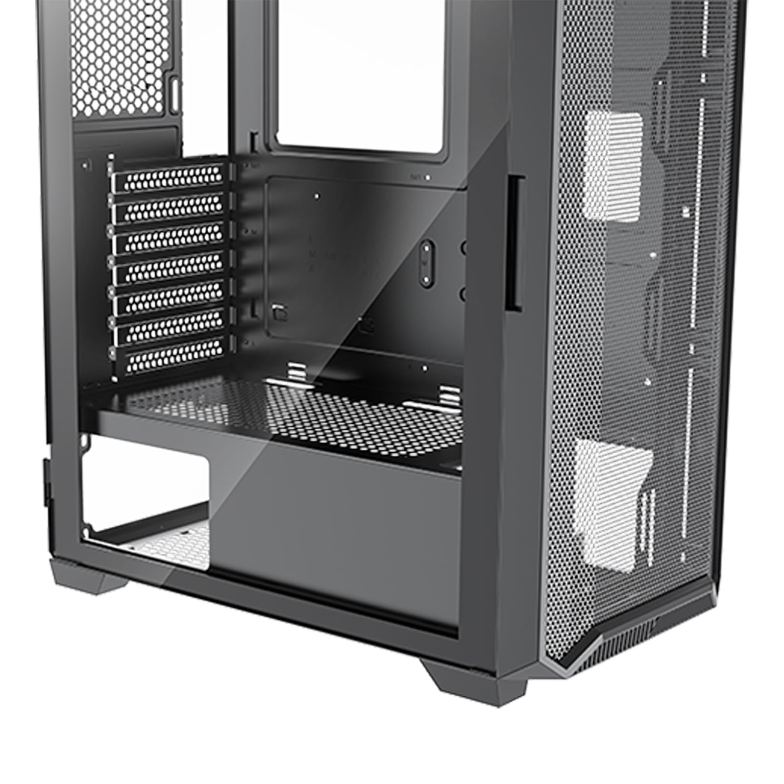 Xilence X613 XILENT Blade II Gaming PC Case, 3 x 120 mm ARGB Fans, ATX Midi Tower Case, Mesh Front Panel for Good Airflow and PWM/ARGB Control Board, pannello laterale in vetro senza viti, nero