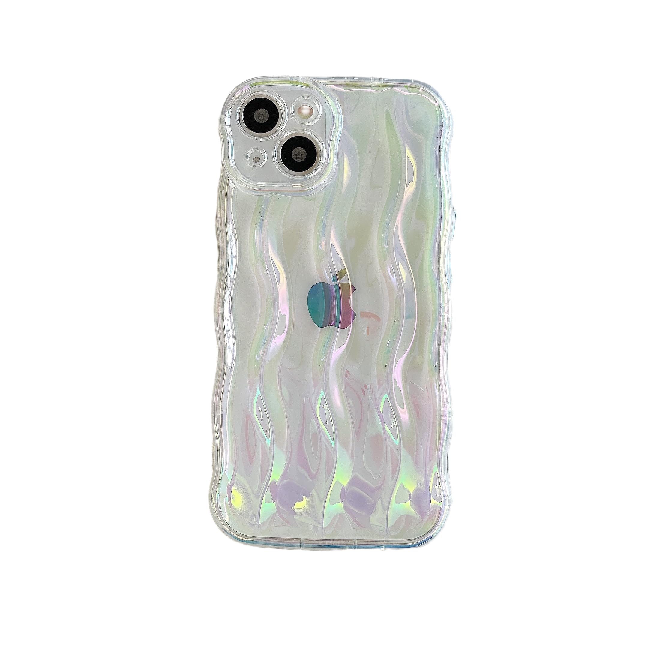 wahhle Designed for iPhone 13 Pro Max Case,Water Ripple Pattern Curly Wave Frame Soft Cute Phone Cover for Men Women Girls（iPhone 13 Pro Max,Clear）