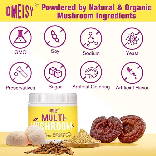 Miniatura 7 de Polvo de hongos  para café de hongos, complejo de hongos 20 en 1 con polvo de melena de león, reishi, cordyceps, cola de pavo y hierbas, suplementos