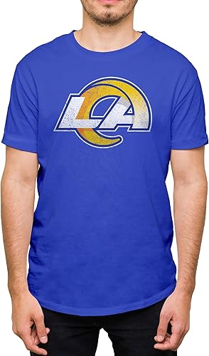 Logotipo del equipo desgastado de la NFL - Camiseta de manga corta para adultos con licencia oficial para hombres y mujeres