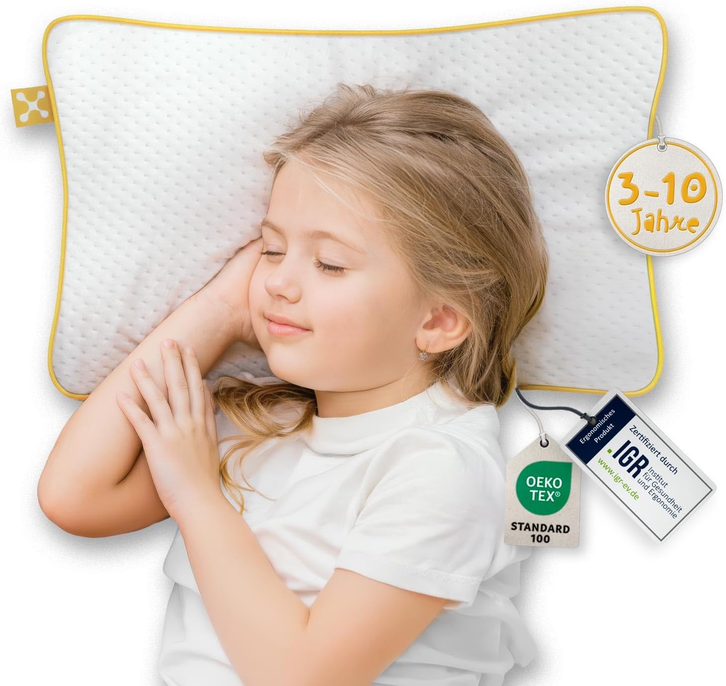 smartsleep® Kinder-Nackenkissen Comfort Pillow – Ergonomisches Memory Foam Kopfkissen mit Luftkanälen, formstabil für Kindern