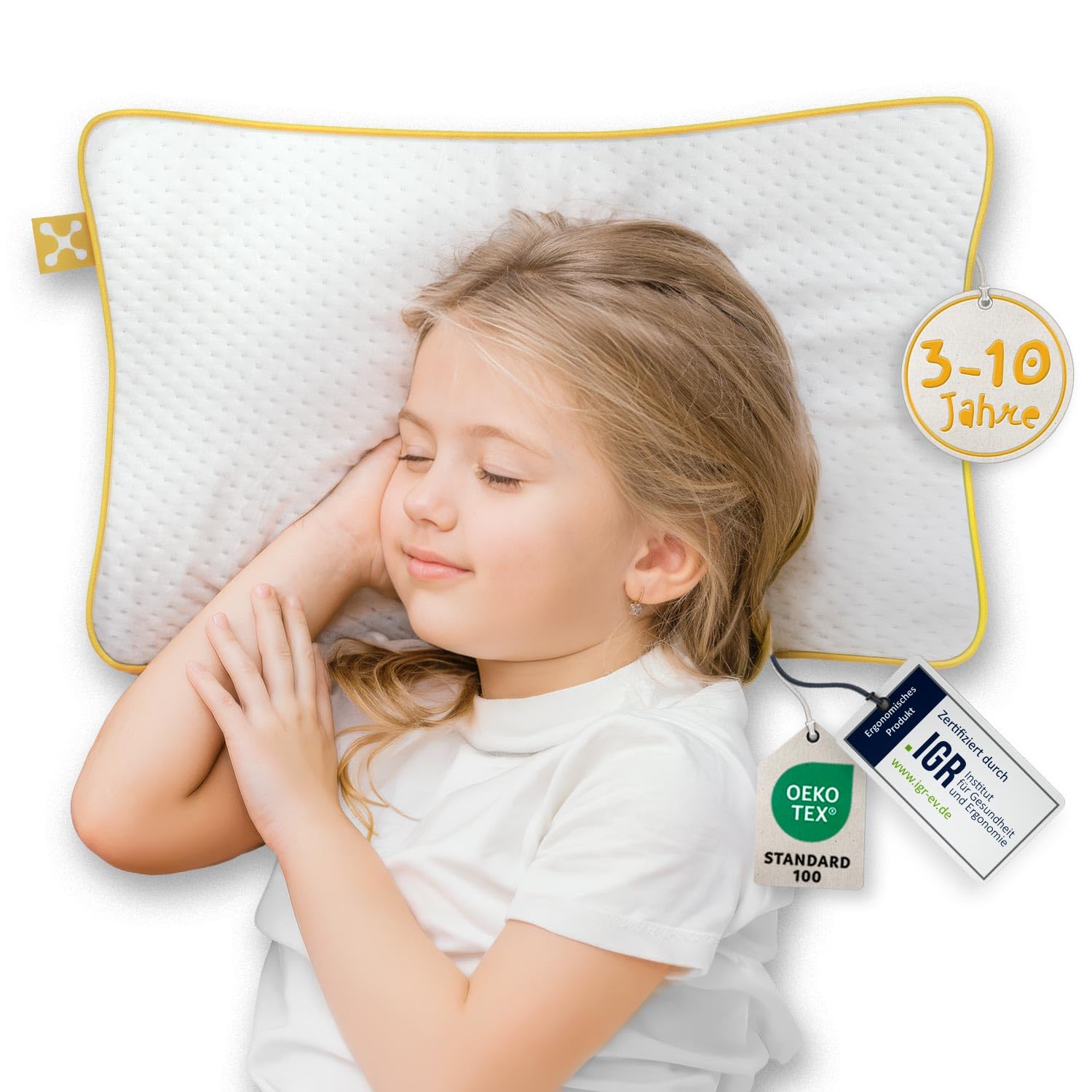 Smartsleep Kinder-Nackenkissen Comfort Pillow – Ergonomisches Memory Foam Kopfkissen mit Luftkanälen