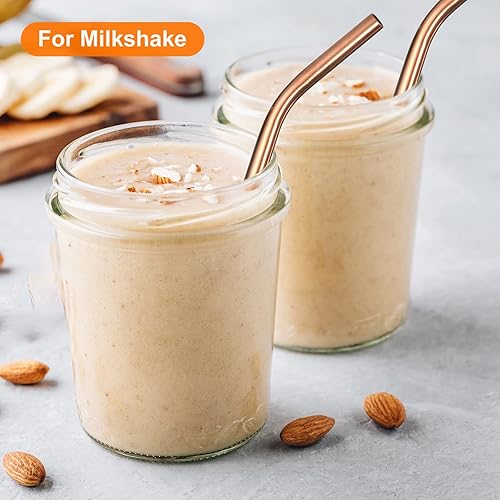 Miniatura 6 de uxcell 6 popotes de metal reutilizables, de acero inoxidable de 9.5 pulgadas, para batido, té de burbujas, bebida fría (0.5 pulgadas de ancho,