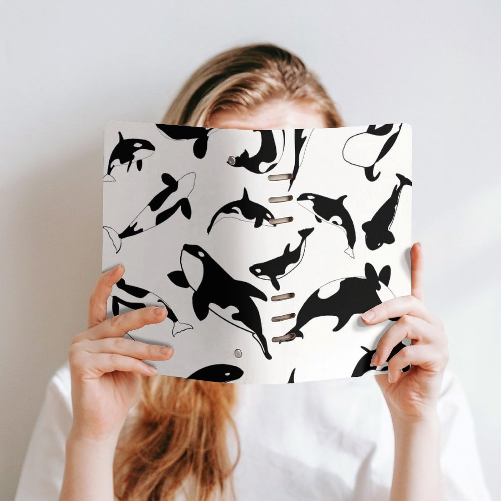 Amazon | ノート システム手帳 シャチ柄 鮫 イルカ バインダーノート