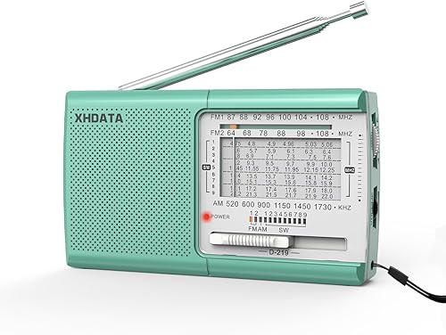 Miniatura 11 de XHDATA D219 Radios Portátiles AM FM con Fuerte Recepción Diseño Compacto, Pequeña Radio Transistor Operada con Batería (AA) Altavoz de Sonido Claro