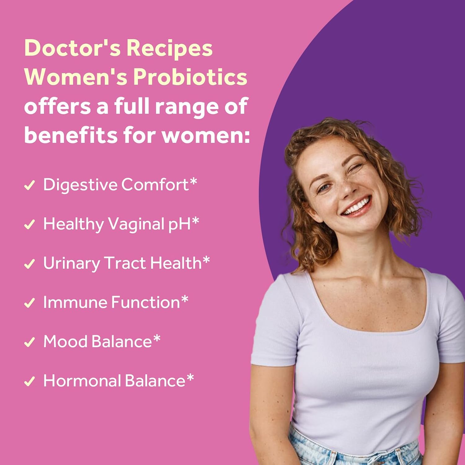 Doctor's Recipes Women’s Probiotics 100 Billion CFU Bundle, Vitamin B6 P5P, Cranberry, Digestion, Vaginal, Mood, Immune, Shelf Stable, Delayed Release
