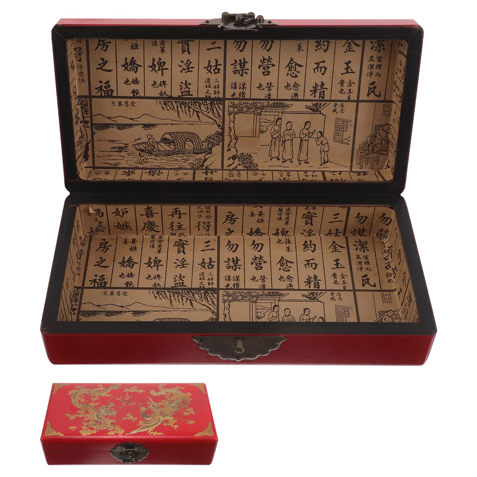 Boîte à bijoux vintage en bois, un coffret de rangement décoratif noble