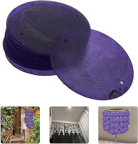 Miniatura 53 de GLEAVI Cowrie Shells 100pcs Round Shells Pieces Round Natural Capiz with 2 Hole, Polished Slice Accessory Capiz Pearl Coin Beads Charms for Jewelry