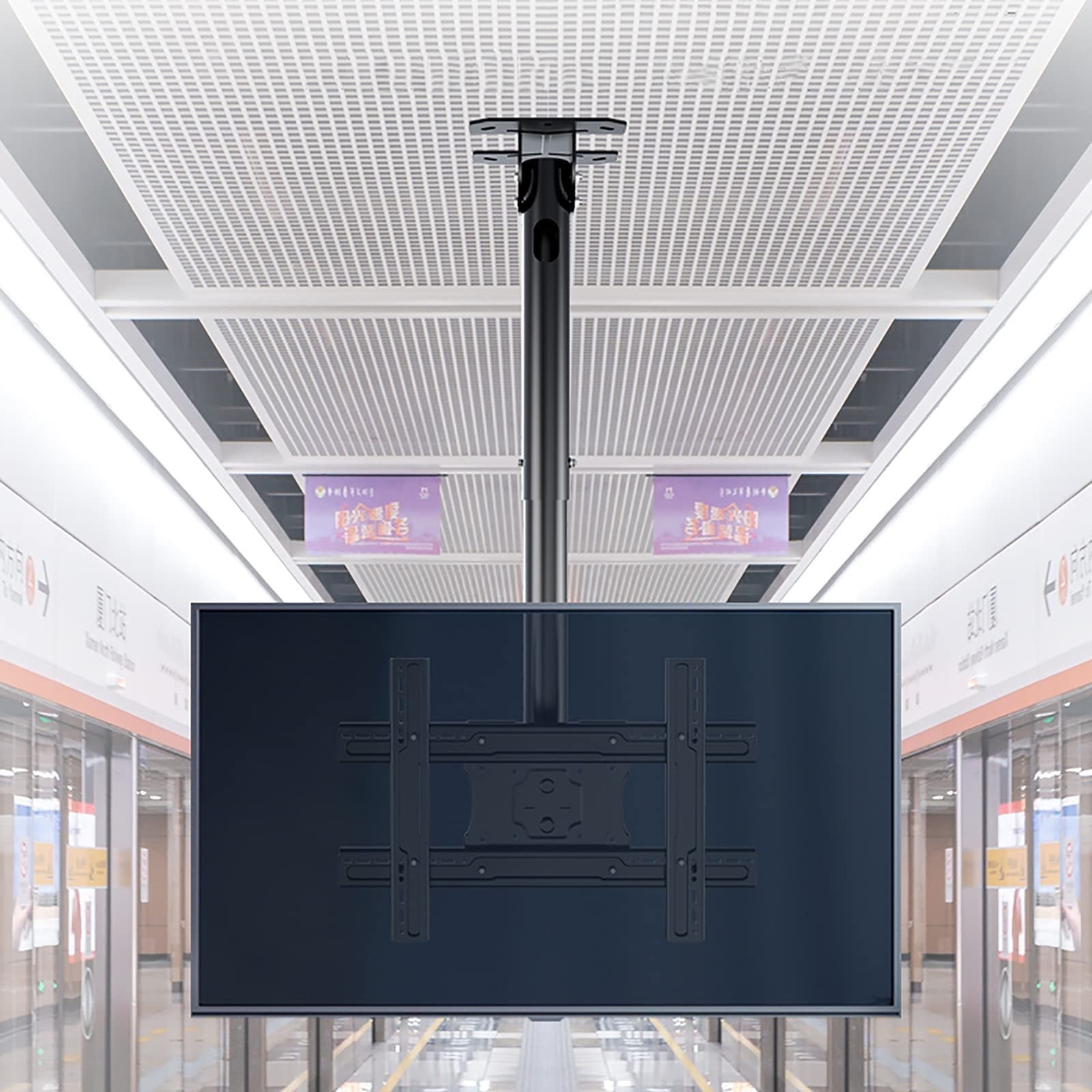 CGCSYZ Ceiling TV Mount Bracket - Adjustable Height Telescopic Tilt and Swivel Ceiling TV Mount, Fits 32-75 Inch Flat Panel TVs (4M)