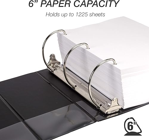 Vista 204 de Samsill Carpeta duradera de 1.5 pulgadas, fabricada en los Estados Unidos, carpeta de anillos en D, carpeta transparente personalizable, surtido