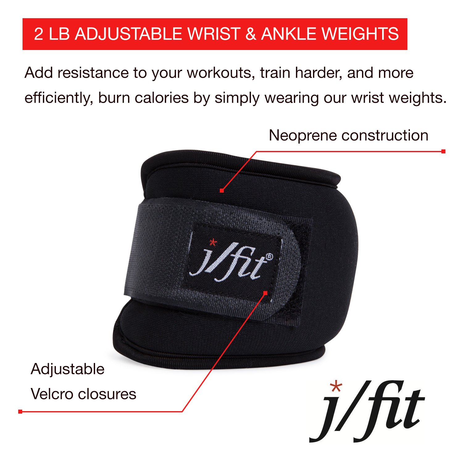 JFIT j/fit Verstellbare Handgelenk- und Knöchelgewichte