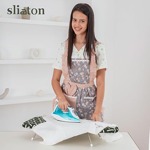 Miniatura 7 de Tabla de planchar de mesa de 12 x 29 pulgadas, tabla de planchar portátil compacta con acolchado de fieltro grueso, cubierta resistente al calor,