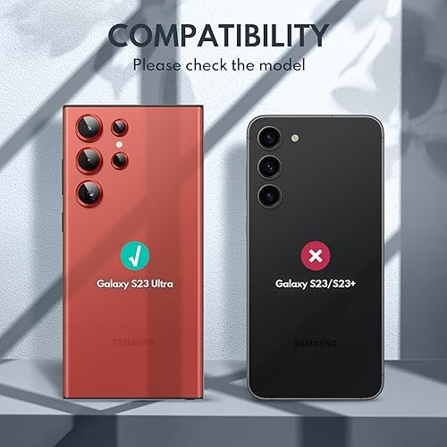 Miniatura 2 de i-Blason Protector de lente de cámara para Samsung Galaxy S23 Ultra, vidrio templado 9H Funda de cámara de vidrio antiarañazos ultrafina incluye