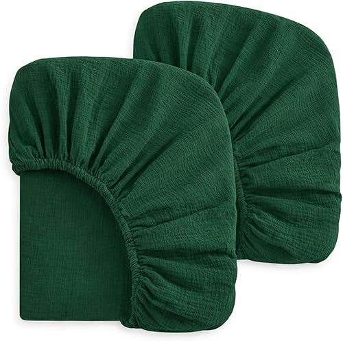 Miniatura 24 de Funda para cambiador de pañales de muselina para bebés y niñas, paquete de 2 unidades de 17 x 33 pulgadas, de algodón suave y transpirable, cómodas