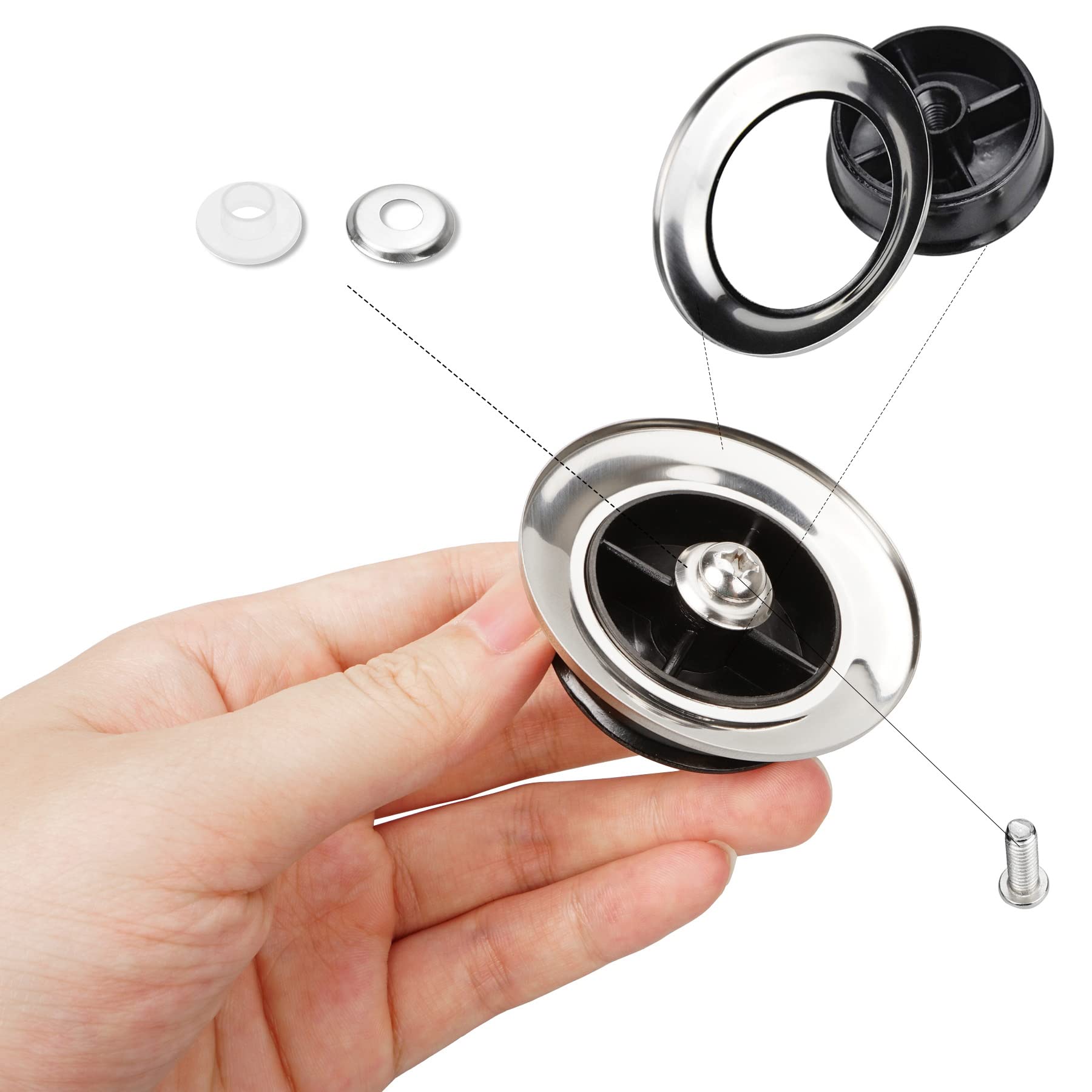 6 Stück Universalgriff für Topfdeckel hitzebeständiger Knopf, Topfdeckelgriff aus Edelstahl Kochgeschirr Ersatzdeckelknöpfe Topfdeckelknopf-Set mit Schrauben