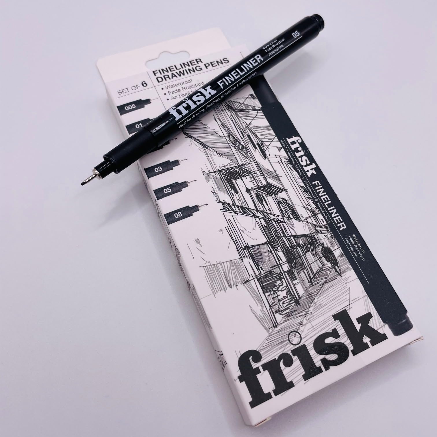 Frisk Fineliners Black Set of 6 - Image 2