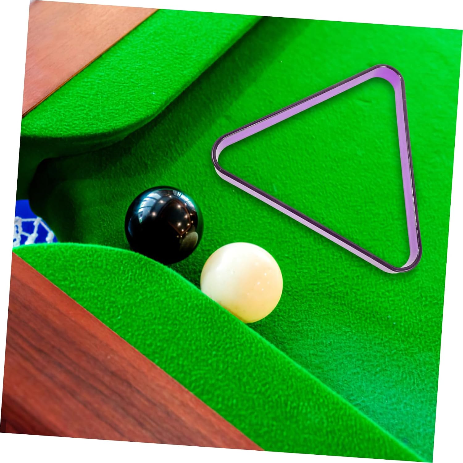 Kisangel Pool Balls Rack Billiards Triangle Mini Billiard Rack Plastic Frame Pool Table Accessory Room