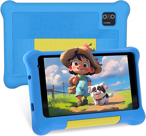 MUISOO Tablet Android 13 de 7 Pulgadas para Niños, 5GB+32GB (Expandible a 128GB), Pantalla HD 1024x600, 2500mAh, Cámara Dual 0.3MP+2MP, WiFi 6,