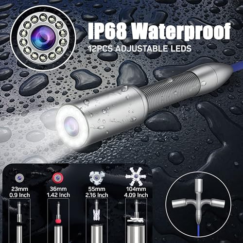 Anysun Sewer Camera Self Leveling, Sewer Inspection Camera Self Level Plumbing Snake Camera Dvr Recorder Waterproof Ip68, Anysun 100Ft/30M Industrial Pipeline Drain Endoscope With 7" Lcd Color Monitor #TOP2