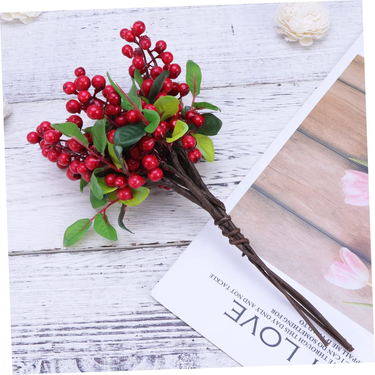 Composizione fiori artificiali Christmas per decorazioni natalizie