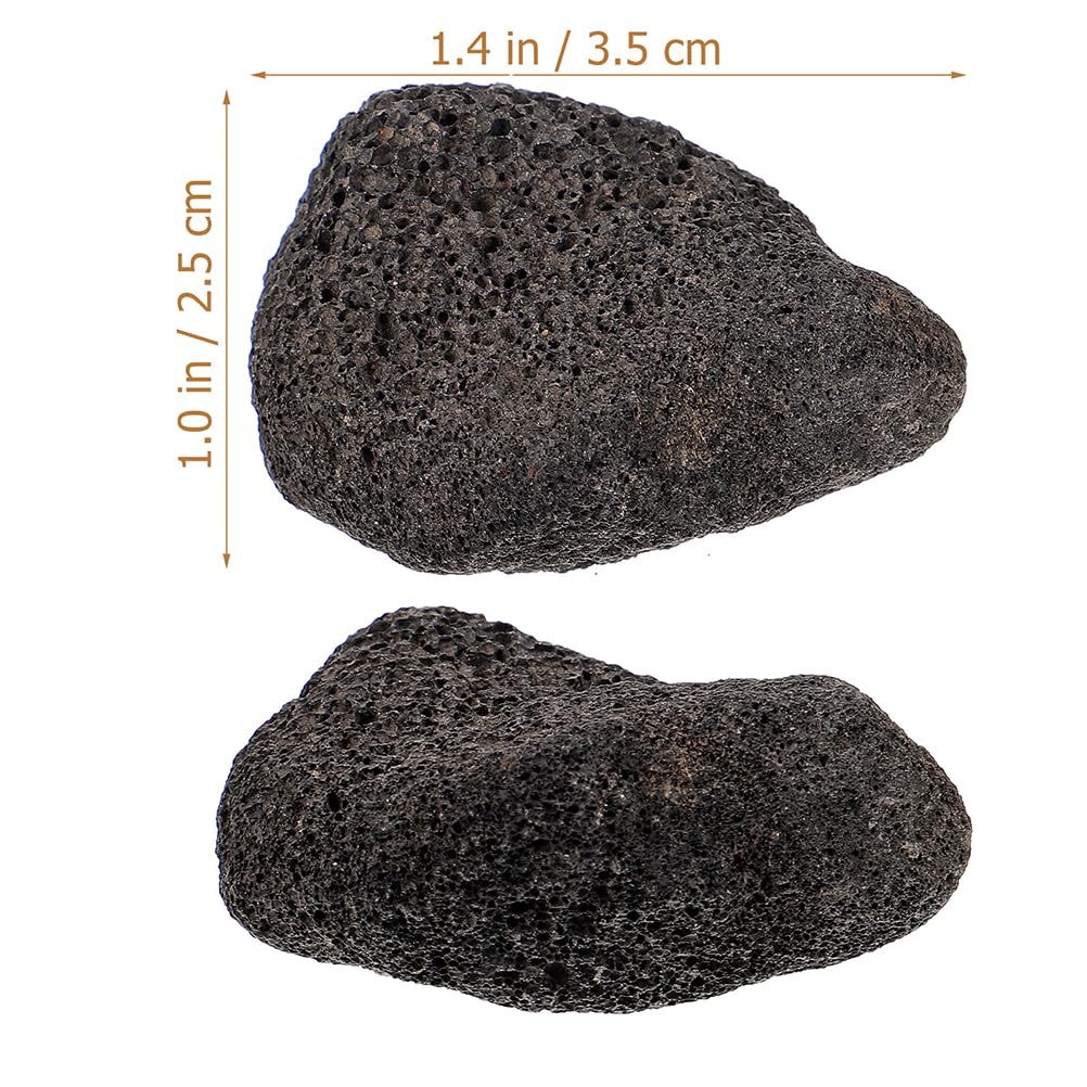 LOGOFUN 3PCS Black Lava Rocks Volcanic Lava Rocks Decorative Natural Volcanic Stones for Fireplace Garden Supplies - 150G 2-4CM