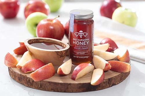 Miniatura 5 de Bee Harmony American Raw Wildflower Honey, 12 onzas (paquete de 2 tarros)