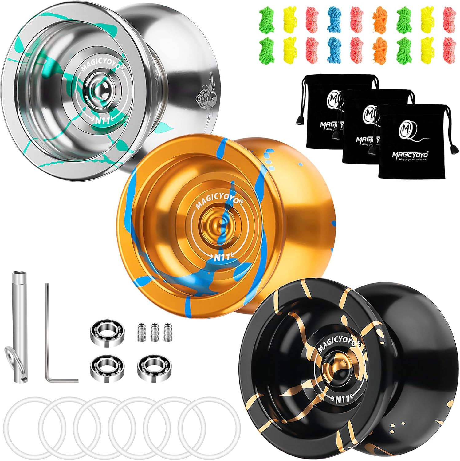 N11 Unresponsive Yoyo with weight rings (3-pack) by MAGICYOYO