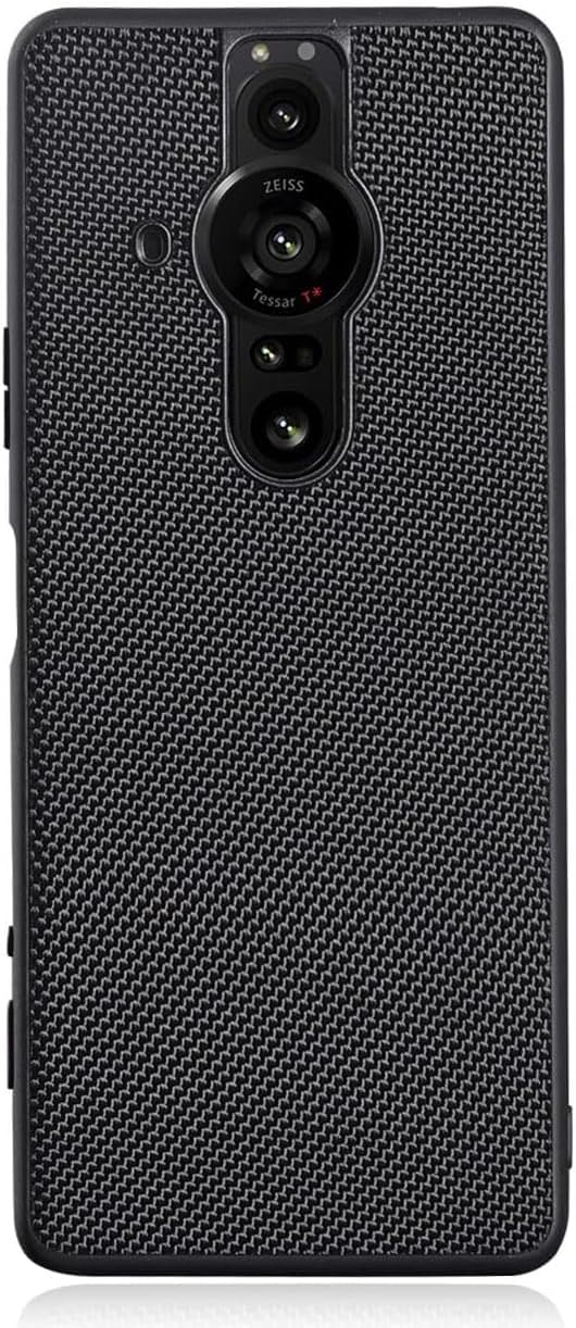 Case for Sony Xperia Pro-I,Soft Edge TPU + Hard PC Shockproof Braided Nylon Phone Cover,Black