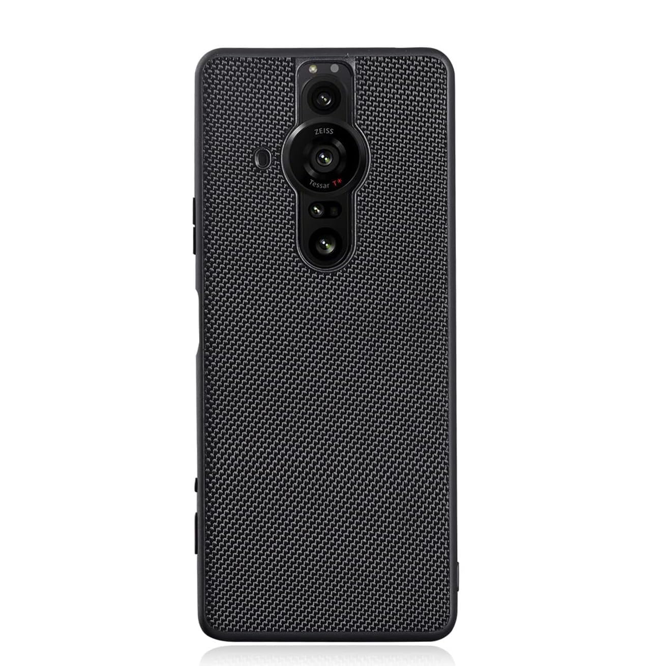 QUIETIP Case for Sony Xperia Pro-I,Soft Edge TPU + Hard PC Shockproof Braided Nylon Phone Cover,Black