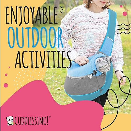 Vista 54 de Transportador de eslingas para mascotas, perro pequeño, gato, bolso portamascotas, seguro, reversible, cómodo, lavable a máquina, bolsa ajustable