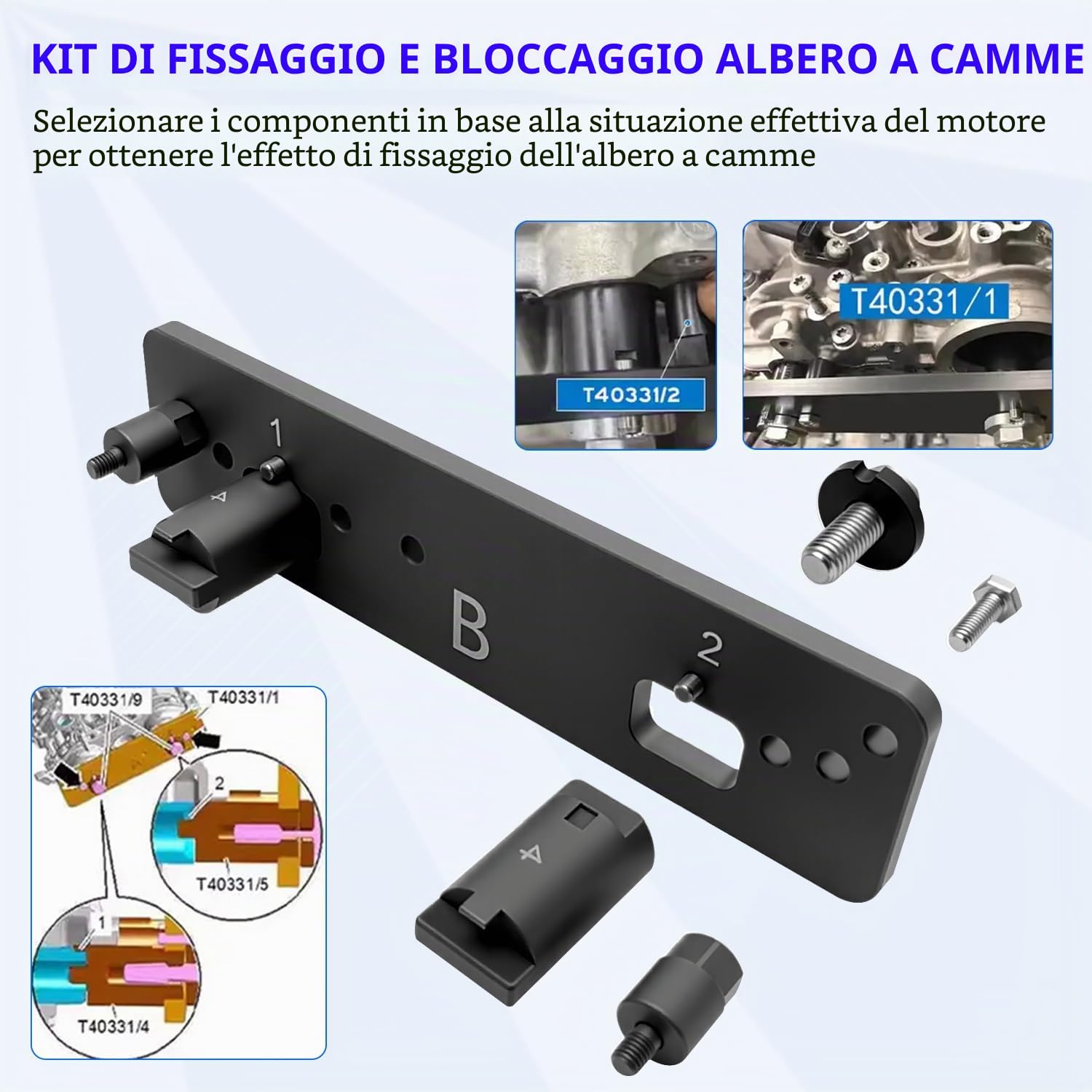 ZKTOOL Strumenti di Bloccaggio di Allineamento dell'Albero a Camme del, Compatibile con Audi Porsche 3.0T 2.9T Versione Ibrida CXT EA839, Dispositivo di Bloccaggio dell'Albero a Camme, T40331