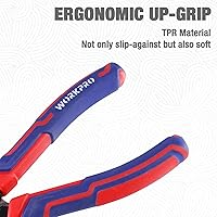 Vista 5 de WORKPRO Premium Alicates de Punta de Aguja de 8”, Precisión de Pinza para Papel, Acero CRV de Alta Resistencia, Gran Empuñadura Suave con Cortador